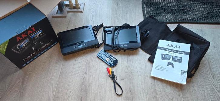 Akai Portable DVD Speler met 2 Schermen - 7 inch, Audio, Tv en Foto, Dvd-spelers, Gebruikt, Dvd-speler, Overige merken, Draagbaar