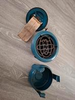 Petroliumstel emaille, 1 pit lont aanwezig, glas intact, Antiek en Kunst, Ophalen