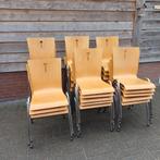 28 x stapelstoelen kantine stapelbare partij stoelen, Ophalen, Gebruikt, Bruin, Vijf, Zes of meer stoelen