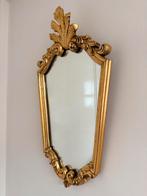 Gouden Spiegel met Ornamenten uit Belgie Geratal, Antiek en Kunst, Antiek | Spiegels, Ophalen of Verzenden, Ovaal, Minder dan 50 cm
