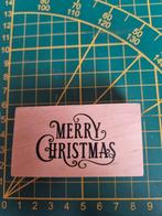 Houten Kerst Stempel Merry Christmas, Hobby en Vrije tijd, Stempelen, Clearstamp, Ophalen of Verzenden, Zo goed als nieuw