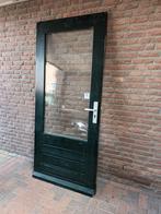Hardhouten deur achterdeur driepuntslot 930x2100 isolatiegla, Glas, 80 tot 100 cm, Zo goed als nieuw, Buitendeur