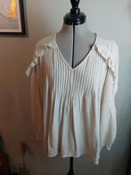 Hoss Intropia Blouse Katoen Zijde Crème Wit Ruches Maat 42, Wit, Maat 42/44 (L), Ophalen of Verzenden, Zo goed als nieuw