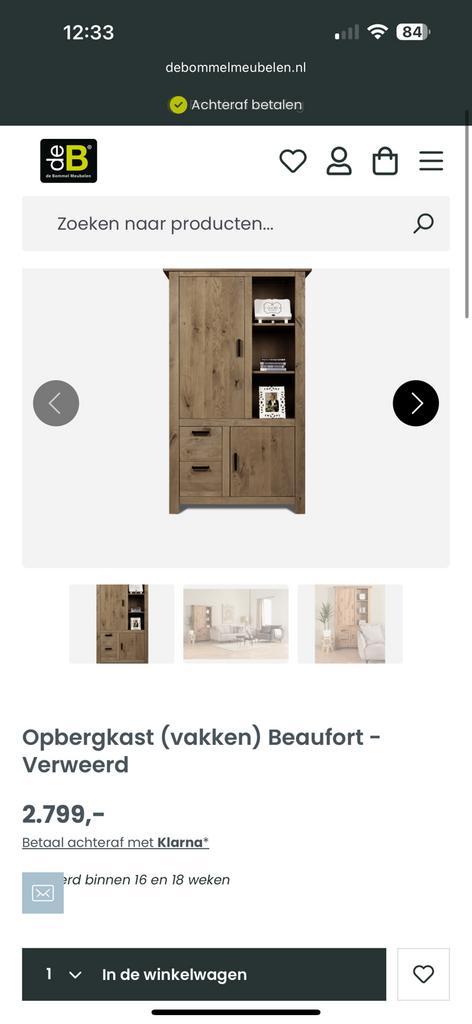Beaufort eiken kast - Zo goed als nieuw!, Huis en Inrichting, Kasten | Buffetkasten, Zo goed als nieuw, 200 cm of meer, 100 tot 150 cm