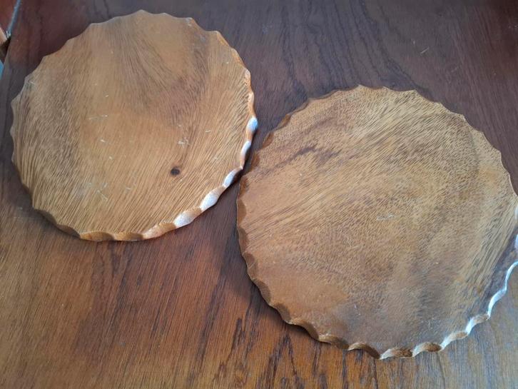Vintage 60s houten onderzetters of serveer plaatje, Huis en Inrichting, Woonaccessoires | Onderzetters, Gebruikt, Overig, Ophalen of Verzenden