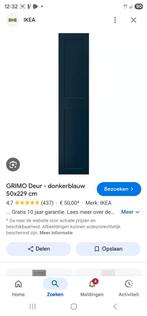 2x ikea deur grimo donkerblauw, Zo goed als nieuw, Minder dan 100 cm, 25 tot 50 cm, 50 tot 100 cm