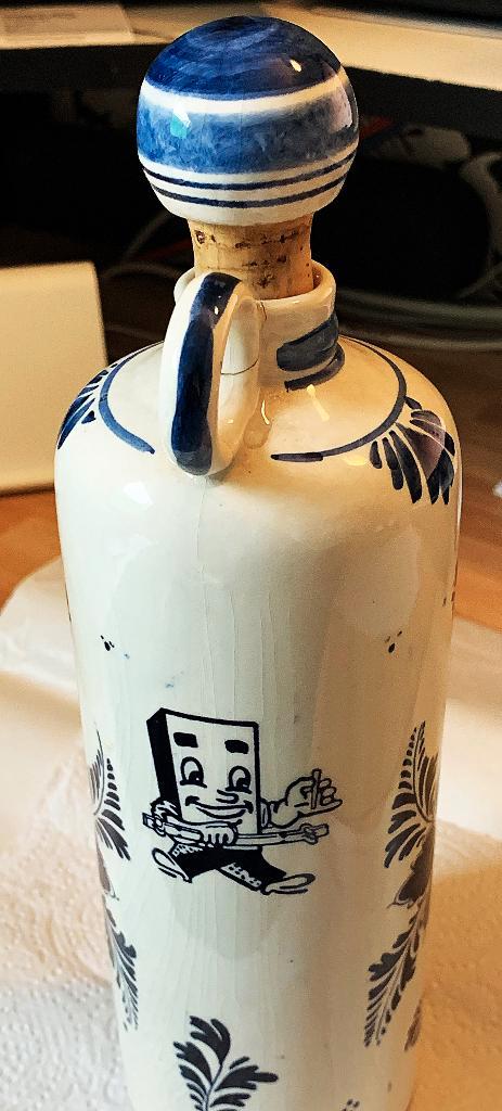 Blauw- Delftse Geneverkruik + logo, Antiek en Kunst, Antiek | Keramiek en Aardewerk, Ophalen