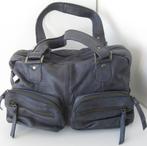 Pieces Tas / Handtas blauw leer / leder 28 x 20 x 11 cm, Overige merken, Blauw, Ophalen of Verzenden, Zo goed als nieuw