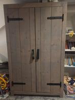 Steigerhout kledingkast met deuren en lades incl krijtbord, Huis en Inrichting, Kasten | Kledingkasten, Gebruikt, 100 tot 150 cm