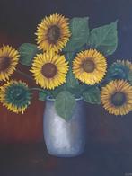Schilderij Zonnebloemen,  olieverf, Antiek en Kunst, Ophalen