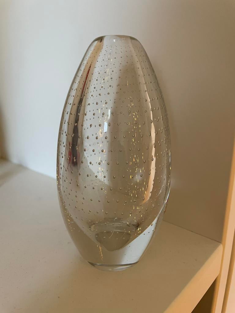 Copier Vaasje rond beukennootje spijkerglas 13cm, Overige kleuren, Ophalen of Verzenden, Minder dan 50 cm, Glas