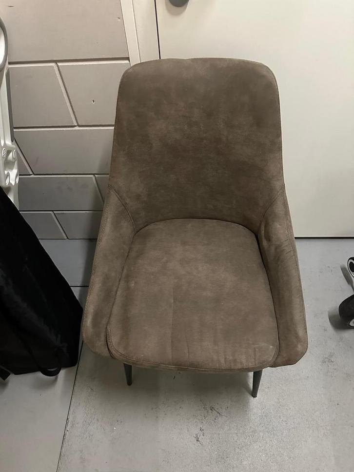 6 Taupe Eetstoelen - Goede Staat! €50 p/s, Huis en Inrichting, Stoelen, Gebruikt, Vijf, Zes of meer stoelen, Stof, Bruin, Ophalen of Verzenden