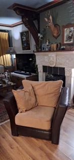 Fauteuil, landelijk, klassiek met heerlijk stevige zit., Huis en Inrichting, Fauteuils, Ophalen, Gebruikt, 100 tot 125 cm, 75 tot 100 cm