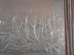 Bronzen plaat in lijst., Antiek en Kunst, Ophalen of Verzenden