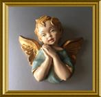 Vintage Italiaans handgeschilderd terracotta engeltje, Ophalen of Verzenden