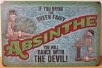 Absinthe dance with the devil metalen reclamebord wandbord, Nieuw, Reclamebord, Ophalen of Verzenden