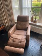 Sta Op Fauteuil Leer  cognac, Huis en Inrichting, Fauteuils, Ophalen, Minder dan 75 cm, Leer, Zo goed als nieuw