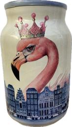 Hollandse huisjes en flamingo’s vaas, Overige kleuren, Nieuw, Ophalen of Verzenden, Glas
