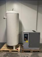 15kw schroefcompresssor met tank, Doe-het-zelf en Verbouw, Compressors, Ophalen, 800 liter/min of meer, Zo goed als nieuw, Geluidgedempt