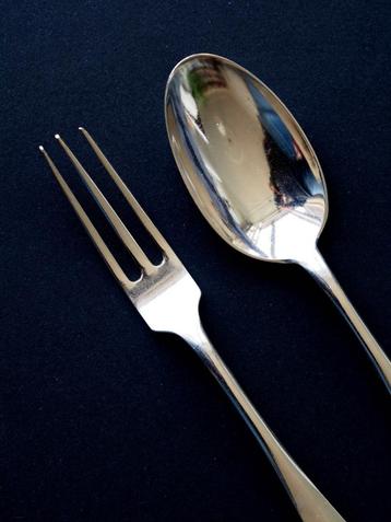 Lepel en vork dessert, zilver, 1962, Van Kempen Begeer beschikbaar voor biedingen