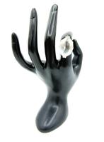 Zilveren ring met geslepen kristal, 835, 18 mm