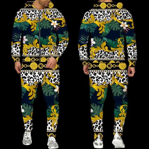 Heren barok joggingpak 15 zwart groen goud luxe trainingspak, Kleding | Heren, Sportkleding, Nieuw, Algemeen, Verzenden