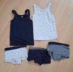 Ondergoed blauw wit 110 116, Nacht- of Onderkleding, Meisje, Ophalen of Verzenden, Zo goed als nieuw