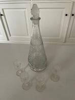 Antiek Likeurkaraf met 4 glaasjes, Ophalen of Verzenden