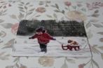 Kerst Postkaart - Jonge trekt Slee met Honden Pup, Finland, Verzenden, 1980 tot heden, Ongelopen, Feest(dag)