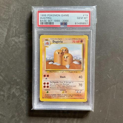 Pokémon #19 Dugtrio Base 1999-2000 PSA 10, Hobby en Vrije tijd, Verzamelkaartspellen | Pokémon, Nieuw, Losse kaart, Ophalen of Verzenden