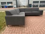 GRATIS LEVERING HEEL NL Mooie Grijze Stoffen Hoekbank, 250 tot 300 cm, Hoekbank, Ophalen of Verzenden, Zo goed als nieuw