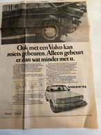 Volvo advertentie 1974 uit krant, Nederland, Krant, 1960 tot 1980, Ophalen of Verzenden