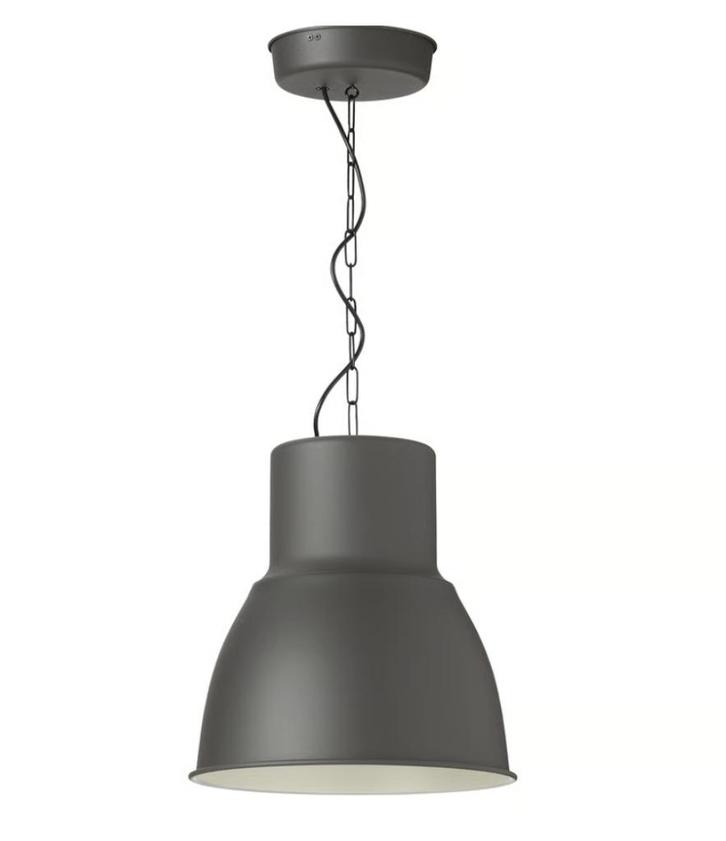 Industriële Hanglamp Antraciet (IKEA - Hektar), Huis en Inrichting, Lampen | Hanglampen, Zo goed als nieuw, Minder dan 50 cm, Kunststof