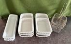 6 patatbakjes, 2 frikandellen bakjes en 2 frituurmandjes, Huis en Inrichting, Keuken | Servies, Ophalen, Zo goed als nieuw, Overige stijlen