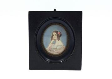 19-eeuws miniatuurportret meisje beschikbaar voor biedingen