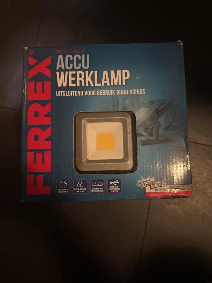 Ferrex Accu Werklamp 20V/40V Nieuw, Auto-onderdelen, Accu's en Toebehoren, Nieuw, Ophalen of Verzenden