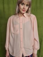 Vintage blouse - embroidery - zalm / zalmroze - 42/XL, Oranje, Gedragen, Maat 42/44 (L), Vintage