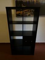 IKEA Kallax kast zwartbruin met deurtjes, Ophalen, Overige materialen, Gebruikt, 100 tot 150 cm