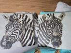 2 schilderijen op canvas zebra, Ophalen