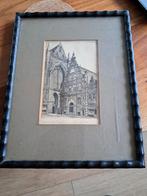 Sint bavo en vleeshal tekening/ets, Antiek en Kunst, Ophalen of Verzenden