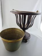 Theestoof Mahonie hout met koperen emmer, Antiek en Kunst, Ophalen, Koper