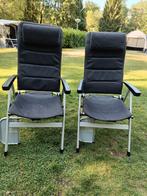 Luxe camping stoelen met uitschuifbare zijtafel, Caravans en Kamperen, Ophalen, Zo goed als nieuw, Campingstoel