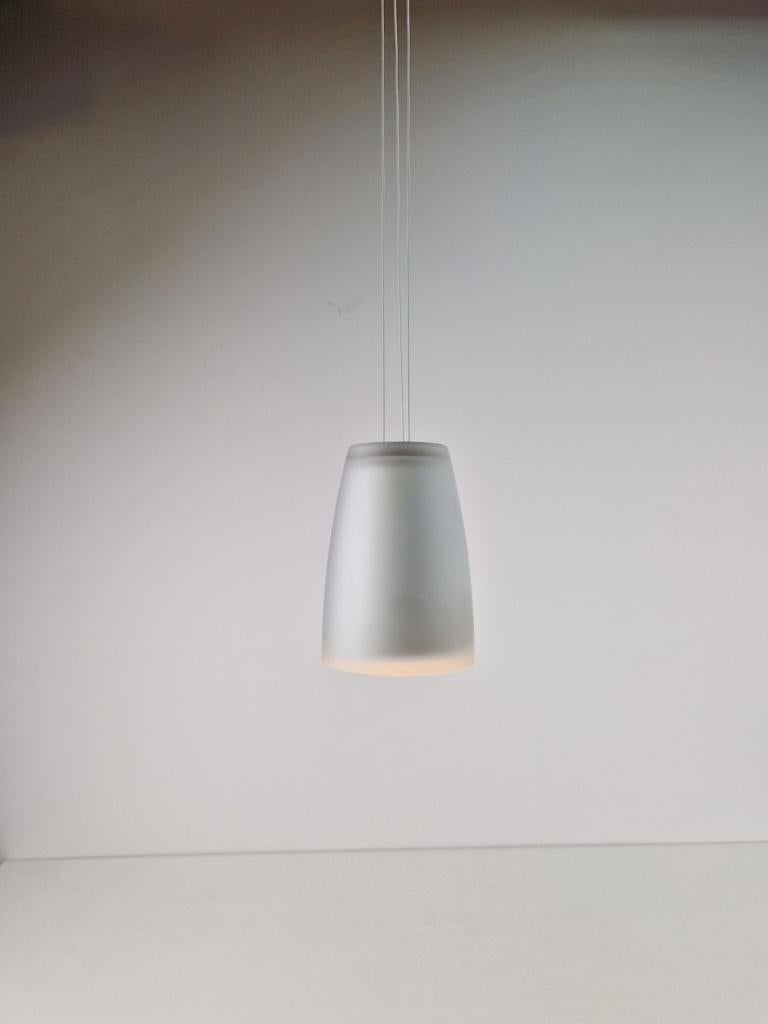 Vintage tre ci luce luna 3525 hanglamp glas ’90 italian