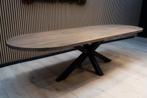 Ovale tafel zand – met metalen matrix poot - topkwaliteit, Info@inrichtingopmaat.nl, 100 tot 150 cm, Verzenden, Inrichting op maat