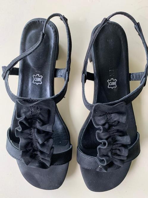 Damessandalen zwart, maat 36, Kleding | Dames, Schoenen, Zo goed als nieuw, Sandalen of Muiltjes, Zwart, Ophalen of Verzenden