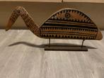 Home accecoire Vintage antiek houten reiger op metalen anker, Ophalen of Verzenden