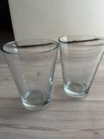 2x glazen vaas, Ophalen, Gebruikt, Glas, Minder dan 50 cm