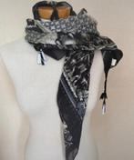 Handbedrukte katoenen vintage sjaal, Vintage, Ophalen of Verzenden, Zo goed als nieuw, Sjaal