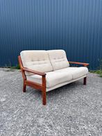 Vintage bank tweezits teak, Ophalen, Gebruikt, C, Minder dan 150 cm