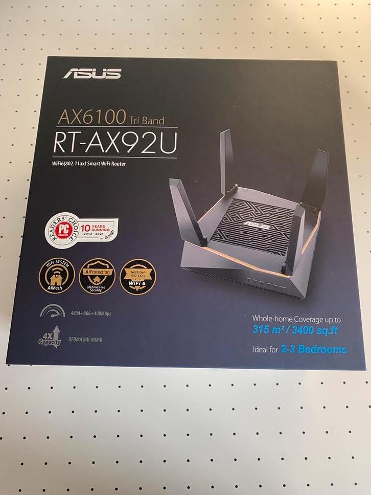 ASUS AX6100 (RT-AX92U) WiFi 6 router, Computers en Software, Routers en Modems, Gebruikt, Router, Ophalen